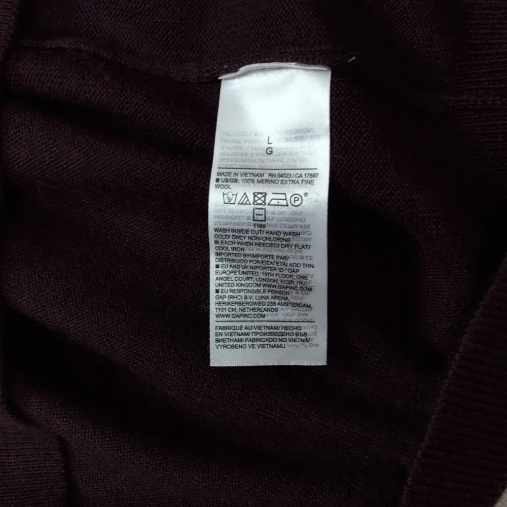 Banana Republic Merino Crew Sweater Mens L Burgundy New Extra Fine Wool